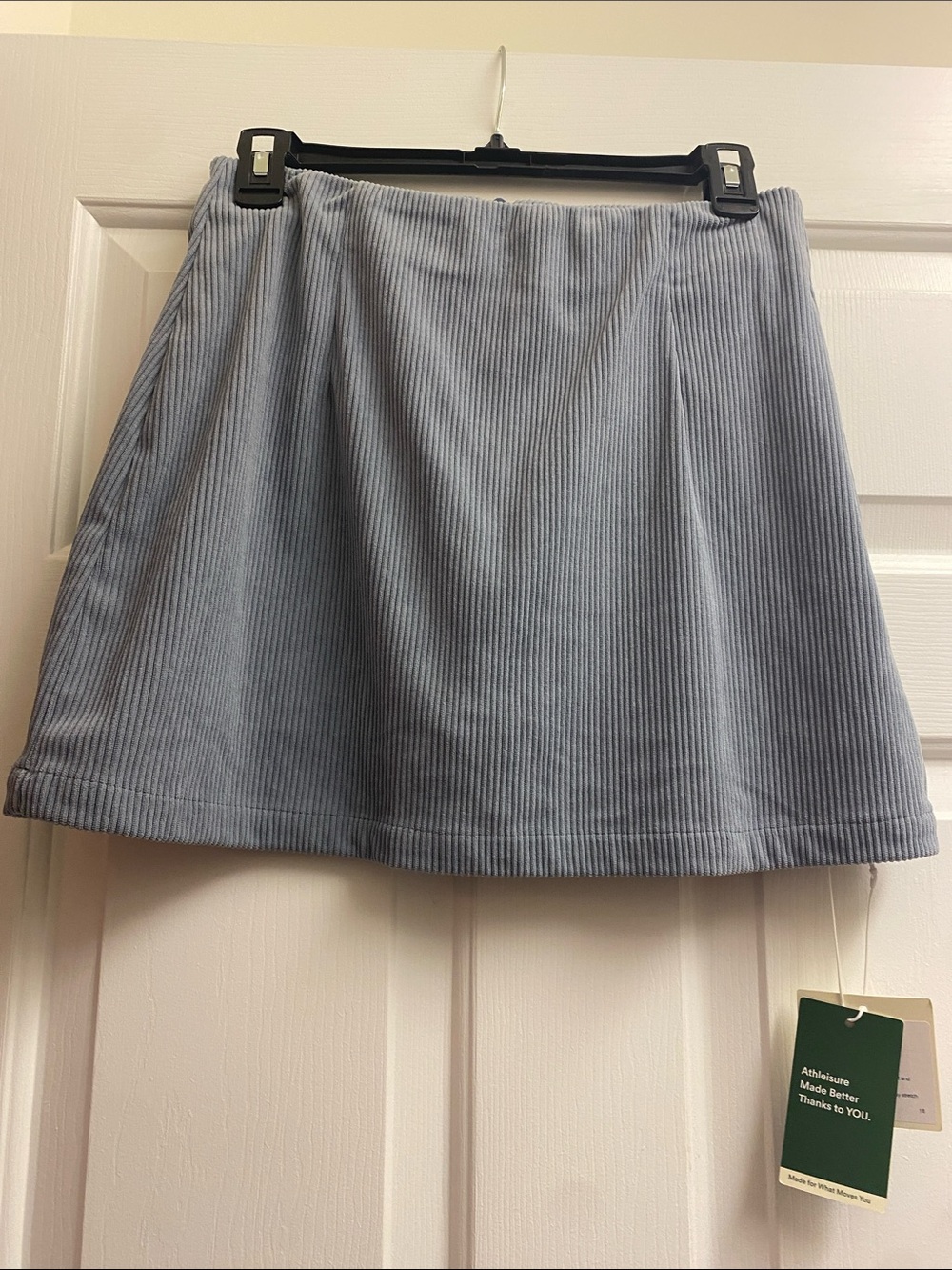 HALARA AuraCord Cloud Chambray Blue Corduroy Mini Skirt with shorts NWT Small